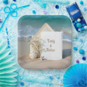 Einladung in Sand mit Starfish Pappteller (Party)