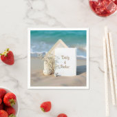 Einladung in Sand mit Starfish Serviette (Beispiel)