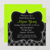 Einladung in Schwarz und Kalkgrün (Vorne/Hinten)