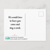 Einladung in unsere Hütte, Hütte per Stream Postka (Rückseite)