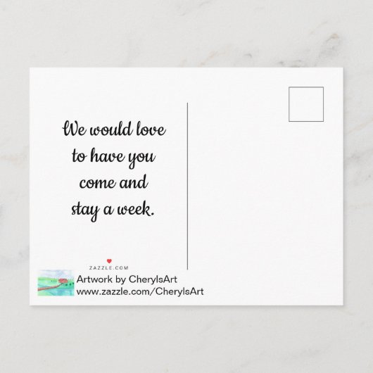 Einladung in unsere Hütte, Hütte per Stream Postka (Rückseite)