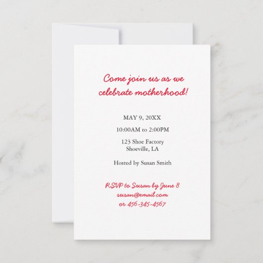 Einladung, individualisierbare Muttertagsfeier Einladung (Rückseite)