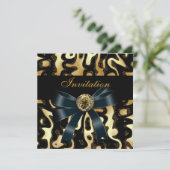 Einladung Jeden Anlaß Black Gold Africa Abstrakt (Stehend Vorderseite)