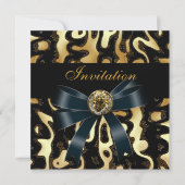Einladung Jeden Anlaß Black Gold Africa Abstrakt (Vorderseite)