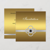 Einladung Jeden Anlaß Gold Silver Black Jewel (Vorne/Hinten)