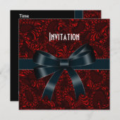 Einladung Jeden Anlaß Red Black Bow (Vorne/Hinten)