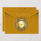 Einladung Jeden Anlaß Rich Velvet Mustard Jewel (Vorne/Hinten)