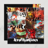 Einladung Jedes Anlasses Street Art Abstrakt A3 (Vorne/Hinten)