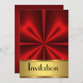 Einladung jedes Party Gold Rot (Vorne/Hinten)