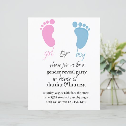 Einladung, Junge oder Mädchen, einladen (Stehend Vorderseite)