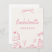 Einladung Junggeselinnen-Abschied Coquette (Vorne/Hinten)