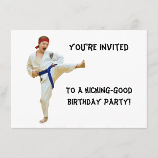 Einladung, Karate Themed Geburtstagsparty Einladung