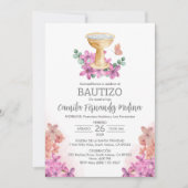 Einladung katholische Bautizo Niedliche Schmetterl (Vorderseite)