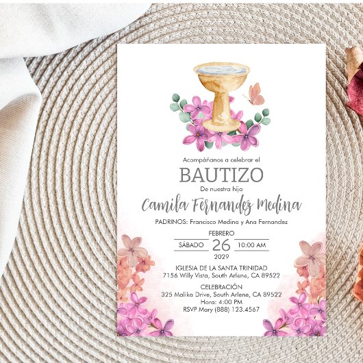 Einladung katholische Bautizo Niedliche Schmetterl