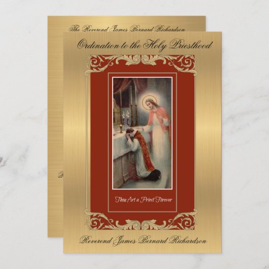 Einladung katholischer Ordination zum Heiligen Pri (Vorne/Hinten)