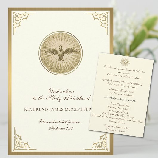 Einladung katholischer Ordination zum Heiligen Pri