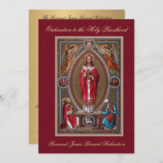 Einladung katholischer Ordination zum Heiligen Pri (Vorne/Hinten)