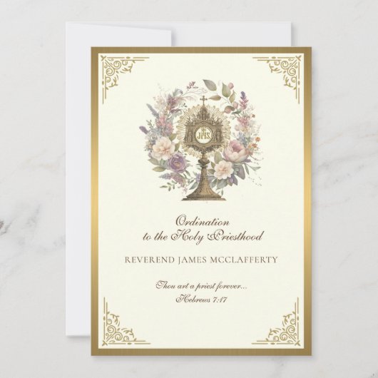 Einladung katholischer Ordination zum Heiligen Pri (Vorderseite)