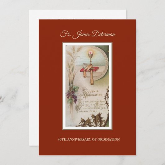 Einladung katholischer Priester Ordination Jahrest (Vorne/Hinten)