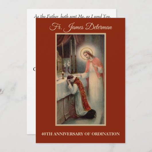 Einladung katholischer Priester Ordination Jahrest (Vorne/Hinten)