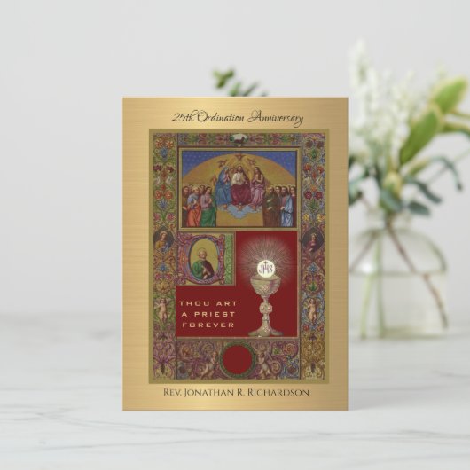 Einladung katholischer Priester Ordination Jahrest (Stehend Vorderseite)