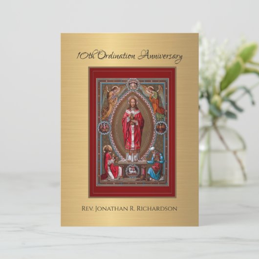 Einladung katholischer Priester Ordination Jahrest (Stehend Vorderseite)