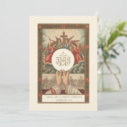 Einladung katholischer Priester Ordination Jahrest (Stehend Vorderseite)