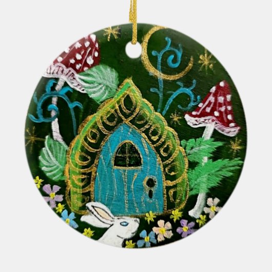 Einladung Keramik Rundschmuck Ornament (Hinten)