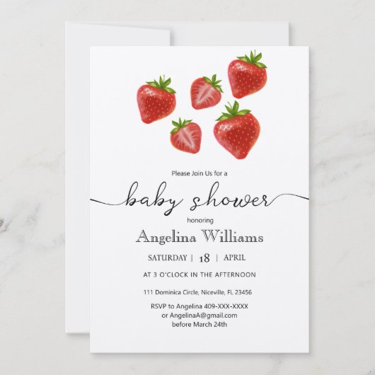 Einladung Kinderdusche. (Vorderseite)