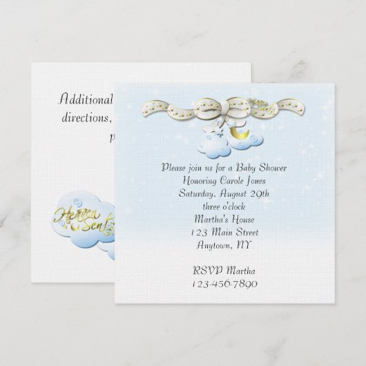 Einladung Kinderdusche Wolken (Vorne/Hinten)