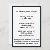 Einladung: Klavier-Erwägungsgrund mit Stern Einladung (Rückseite)