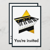 Einladung: Klavier-Erwägungsgrund mit Stern Einladung (Vorne/Hinten)