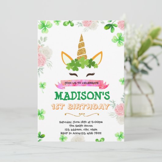 Einladung Kleeblatt (Stehend Vorderseite)