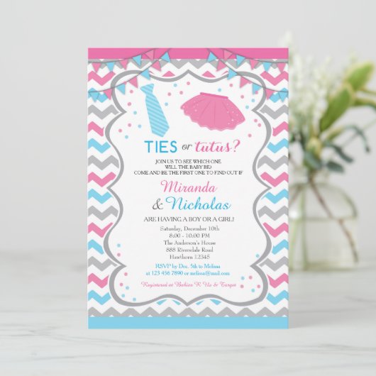 Einladung/Krawatte/Tutus-Einladung Einladung (Stehend Vorderseite)