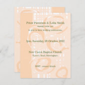 Einladung Kultur Hochzeit Mosaik Blumenpfirsich (Vorne/Hinten)