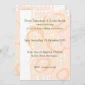 Einladung Kultur Hochzeit Mosaik Blumenpfirsich 2 (Vorne/Hinten)