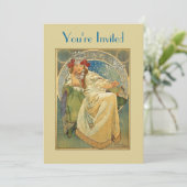 Einladung Kunst Nouveau Prinzessin-Brautparty (Stehend Vorderseite)