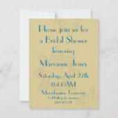 Einladung Kunst Nouveau Prinzessin-Brautparty (Rückseite)