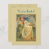 Einladung Kunst Nouveau Prinzessin-Brautparty (Vorne/Hinten)