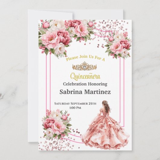 Einladung La Quinceanera (Vorderseite)