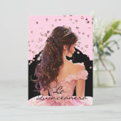 Einladung La Quinceanera (Stehend Vorderseite)