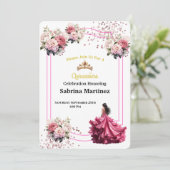 Einladung La Quinceanera (Stehend Vorderseite)