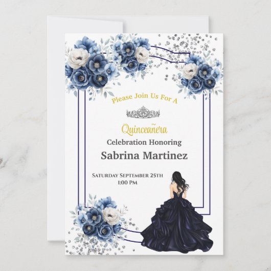 Einladung La Quinceanera (Vorderseite)