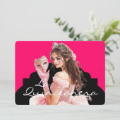 Einladung La Quinceanera (Stehend Vorderseite)