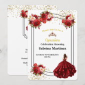 Einladung La Quinceanera (Vorne/Hinten)