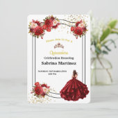 Einladung La Quinceanera (Stehend Vorderseite)