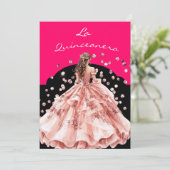 Einladung La Quinceanera (Stehend Vorderseite)