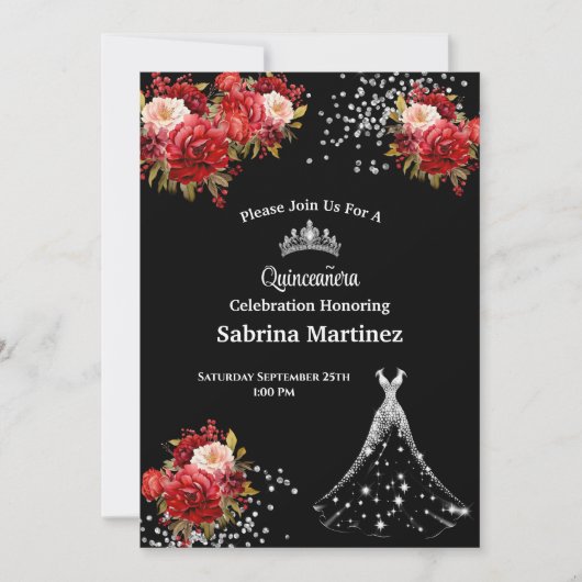 Einladung La Quinceanera (Vorderseite)