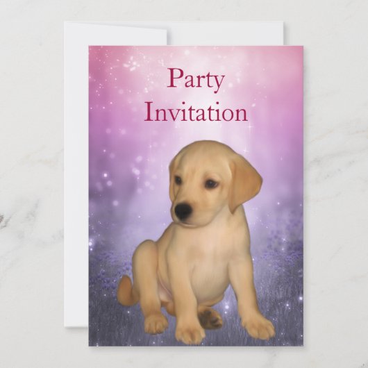 Einladung Labrador Welpe im Park (Vorderseite)