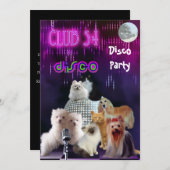 Einladung Ladys Night Disco Party Hunde Katzen (Vorne/Hinten)